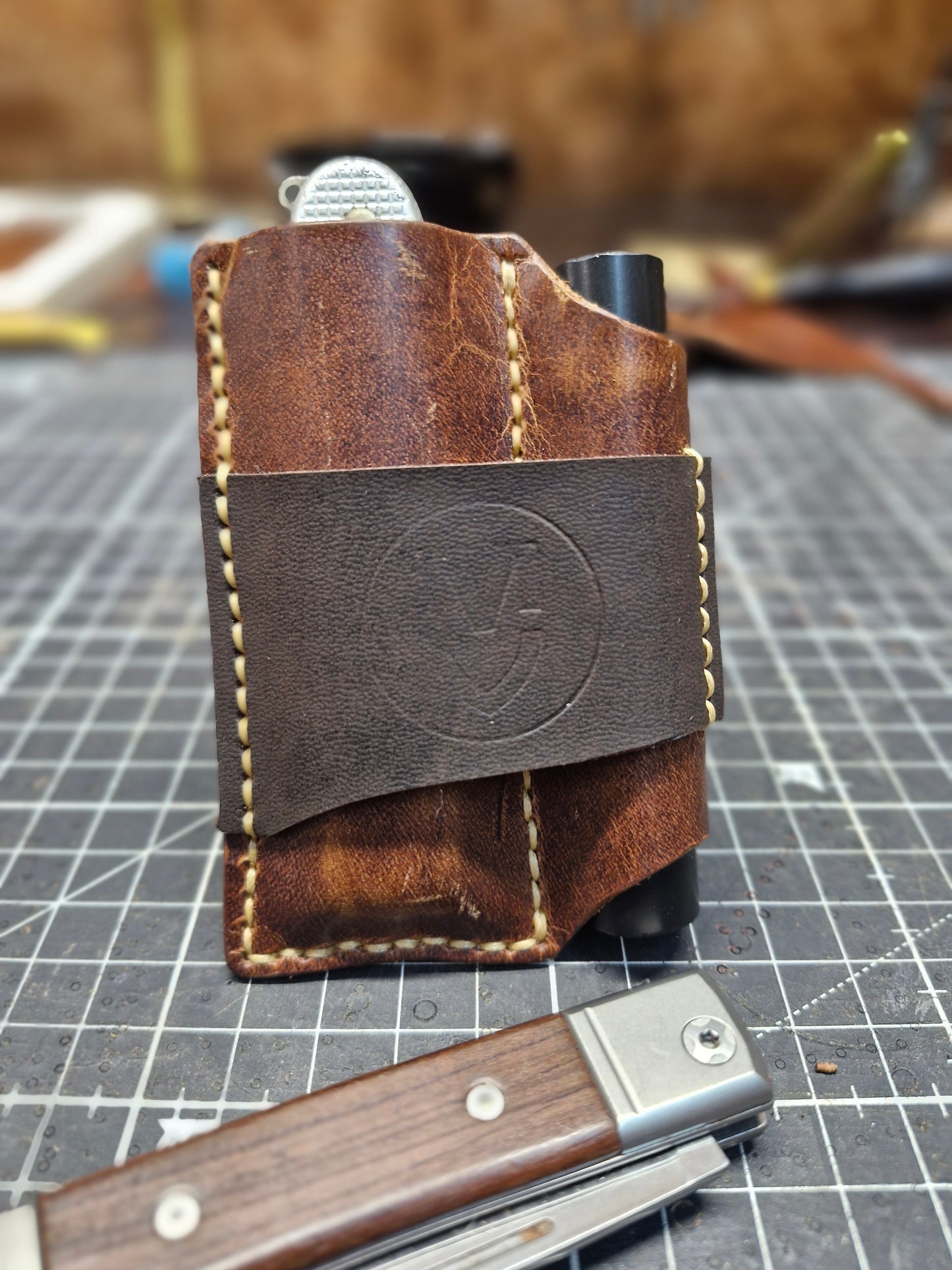 EDC-Pouch mes tot 10 cm/zaklamp 15mm diameter.