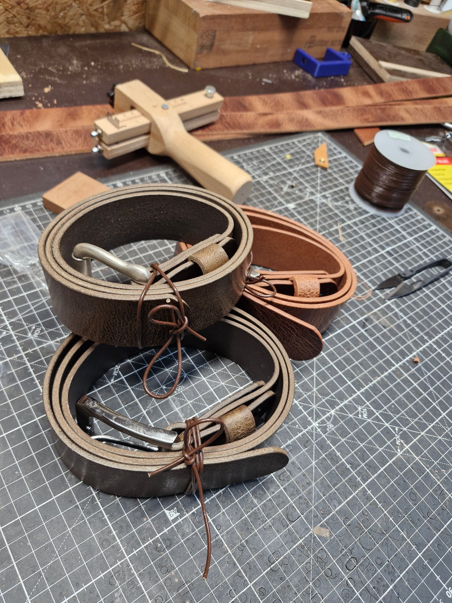 Riem gemêleerd bruin 40mm (Prijs in overleg)